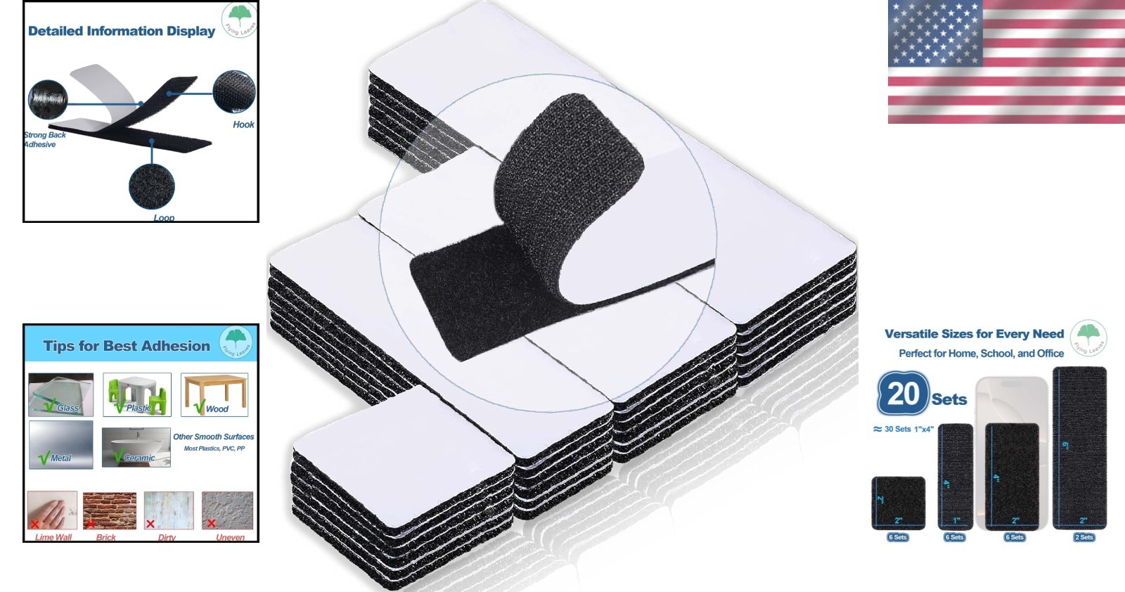 Robust Nylon Hook and Loop Strips - Multi-Size Adhesive Fasteners for Every Need