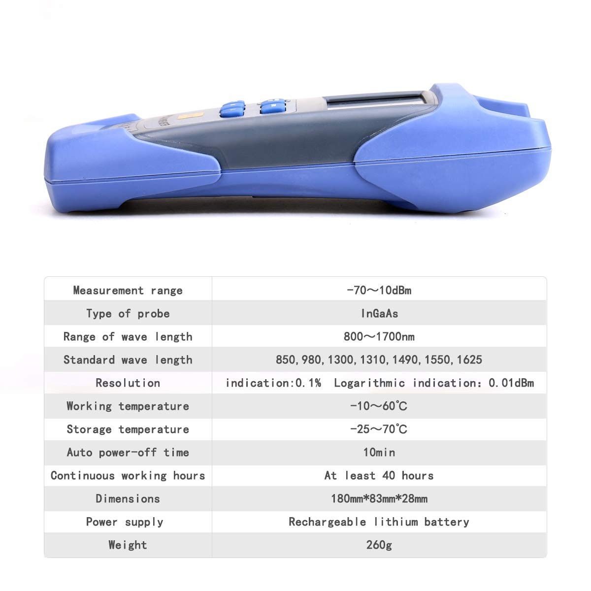 User-Friendly Optical Power Meter with Long Battery Life for Telecom Engineering