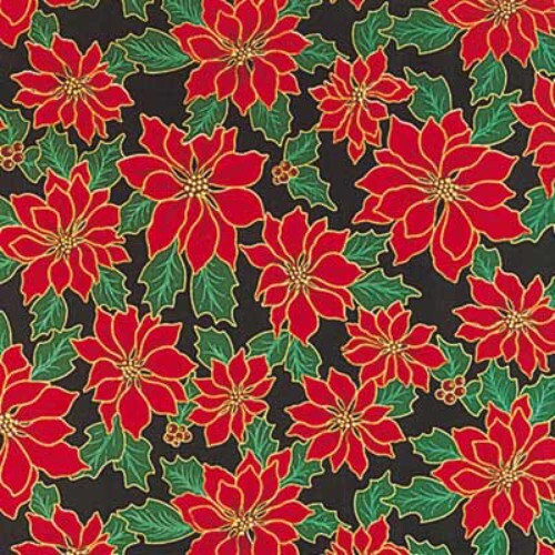 Carolina Creative Bandanna (Green Poinsettia) 22" x 22" Christmas Winter Holiday
