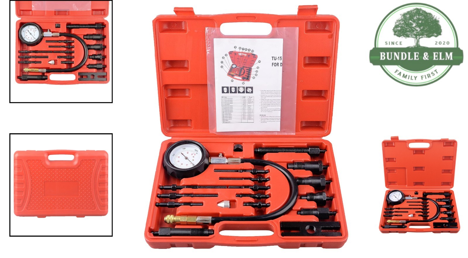 17-Piece Diesel Engine Compression Tester Kit - Precise Diagnostics for Vehicles