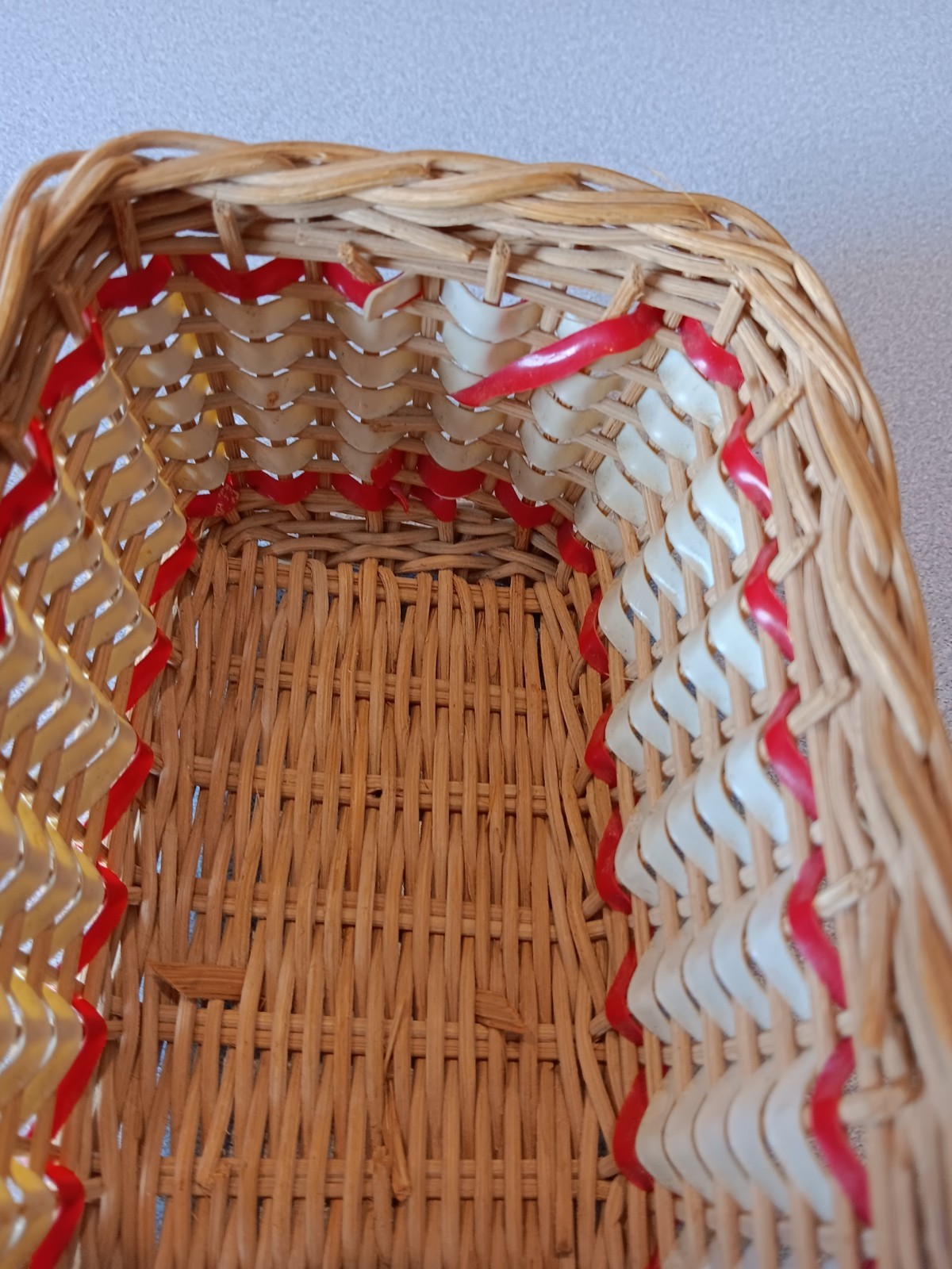 Vintage Woven Cracker Basket Rectangular