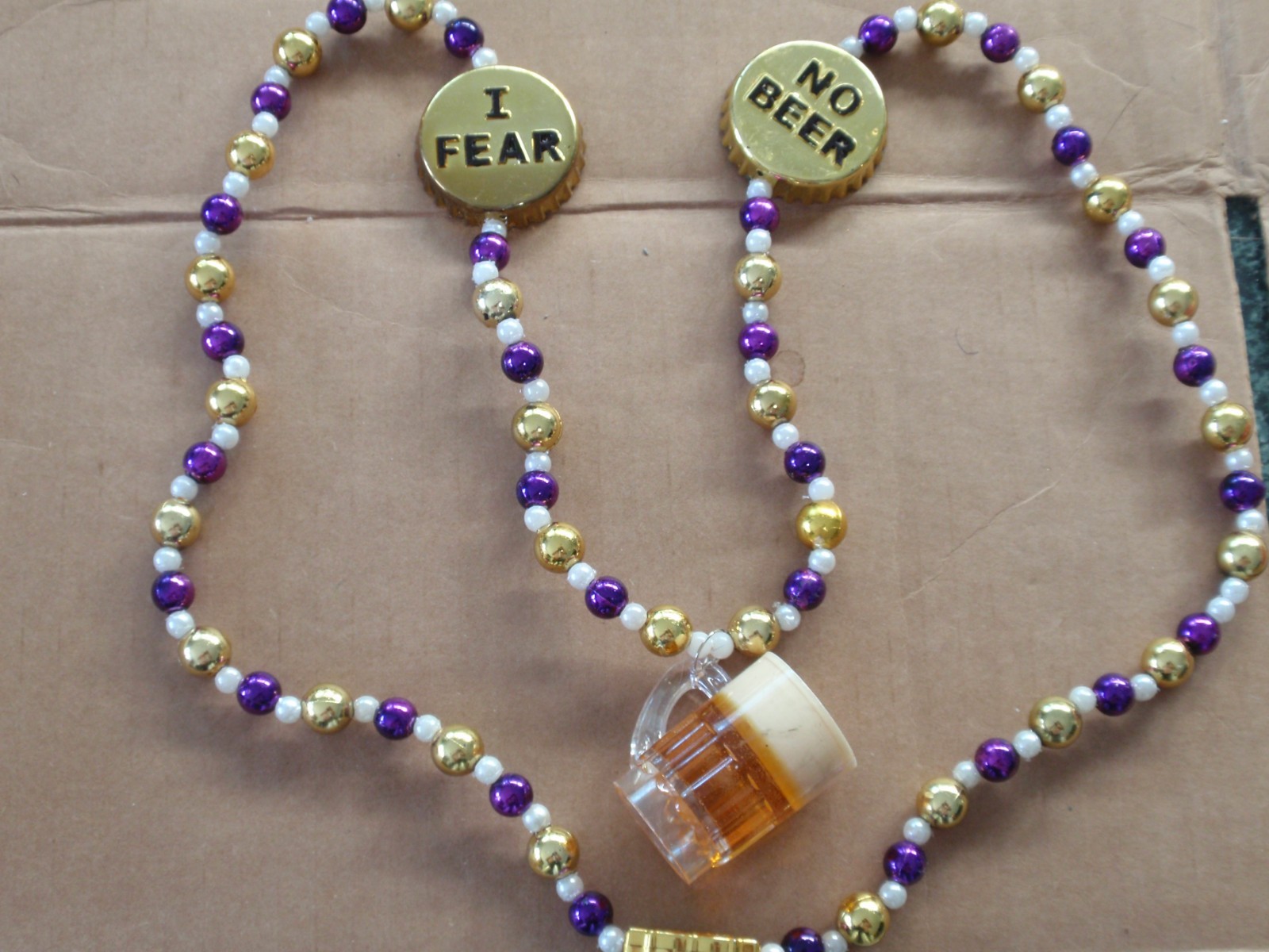 MARDI GRA I FEAR NO BEER BEAD