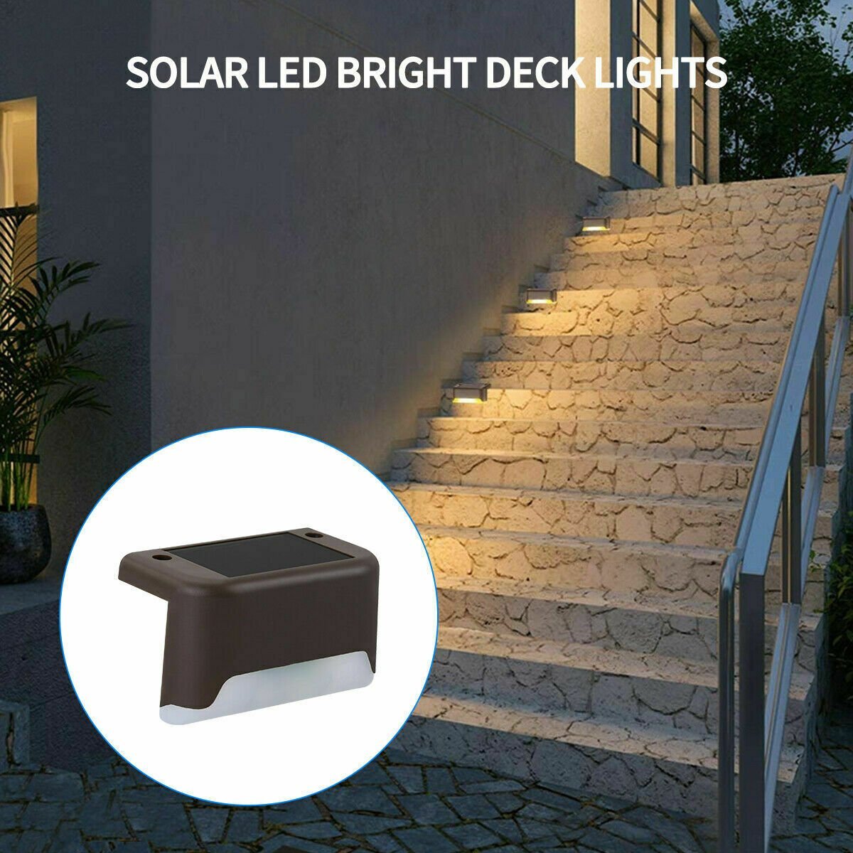 16Pcs Solar LED Deck Lights Outdoor Garden Patio Railing Decks Path Lighting