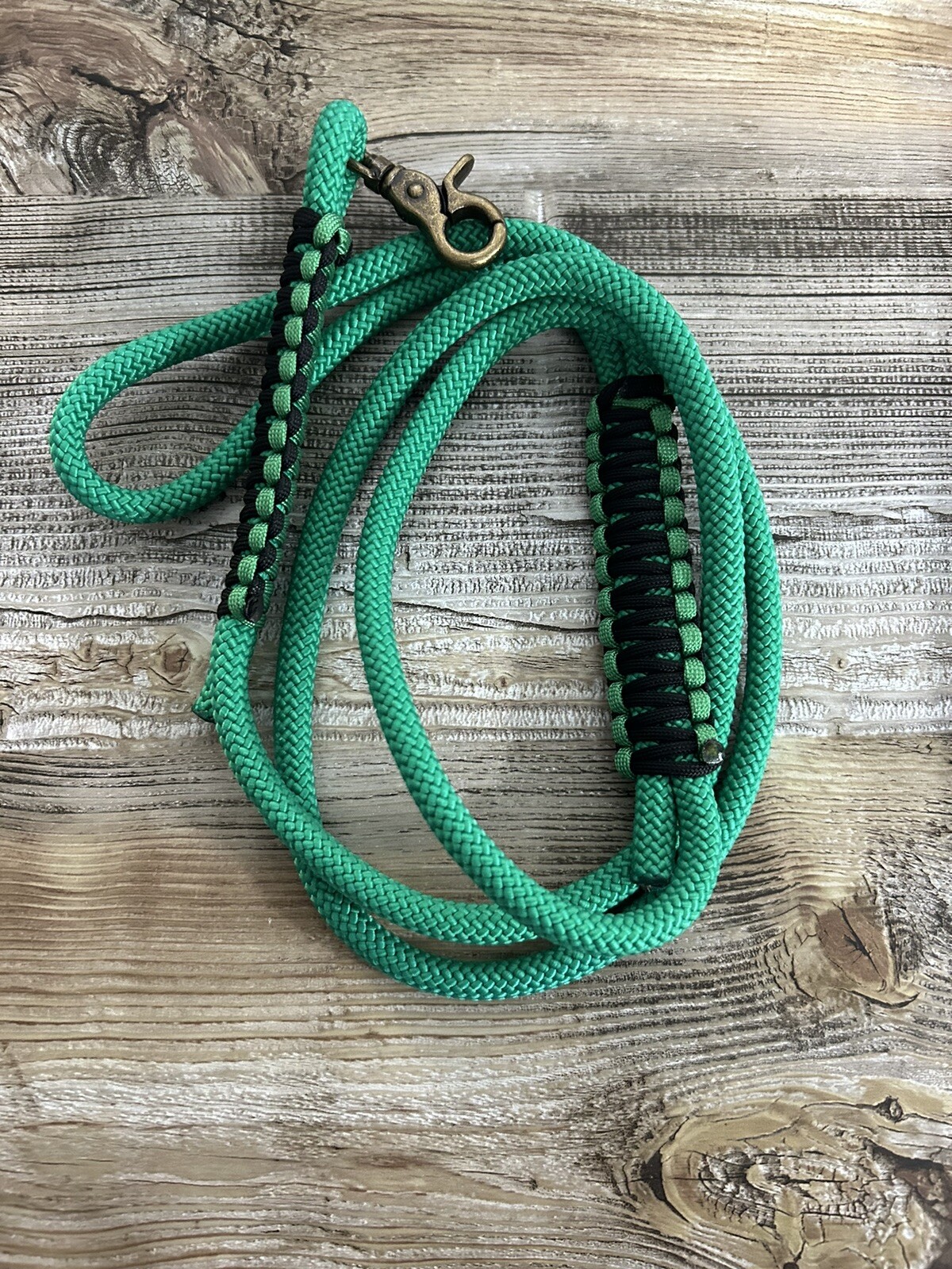 Dog Leash / 5.5 Ft Lead Bronze Green / Black Made In USA