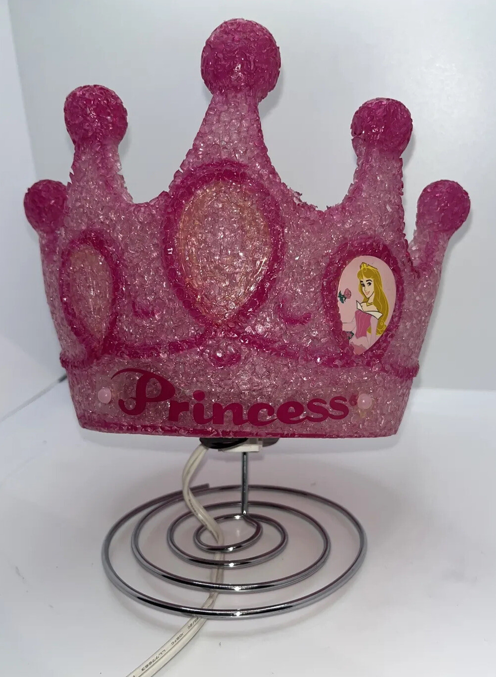 Sleeping Beauty Popcorn Rubberized Plastic Lamp Vintage Princess Aurora Light