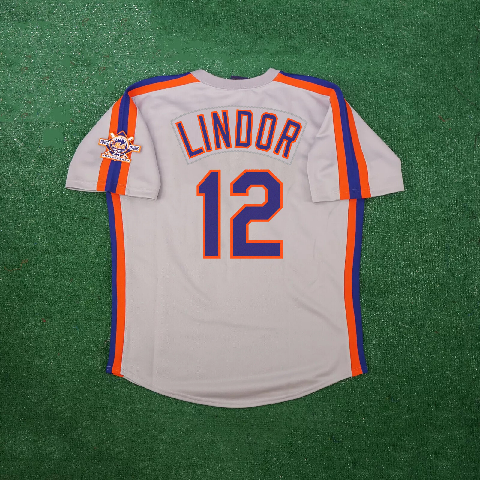 Francisco Lindor 1986 New York Mets Grey Road 25th Cooperstown Men's Jersey