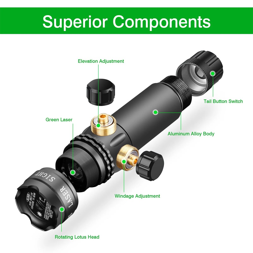 Green Laser Sight Rifle Dot Scope Laser Remote Switch Rail Barrel Mount ASN