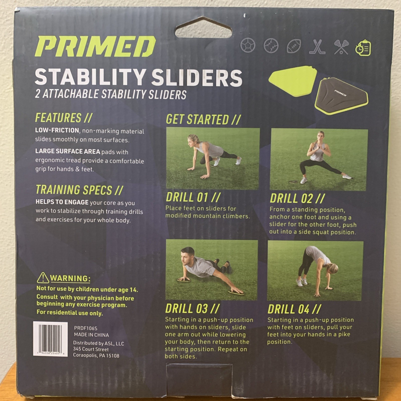 PRIMED Stability Sliders All In One Workout Strength & Coordination