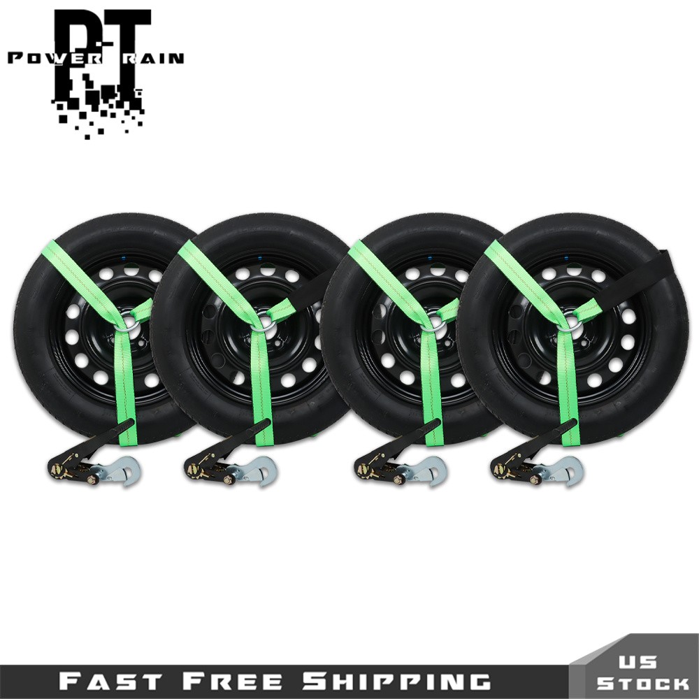 Car Tie Down with Snap Hooks Lasso Style 2 Inch x 96 Inch 4 Pack
