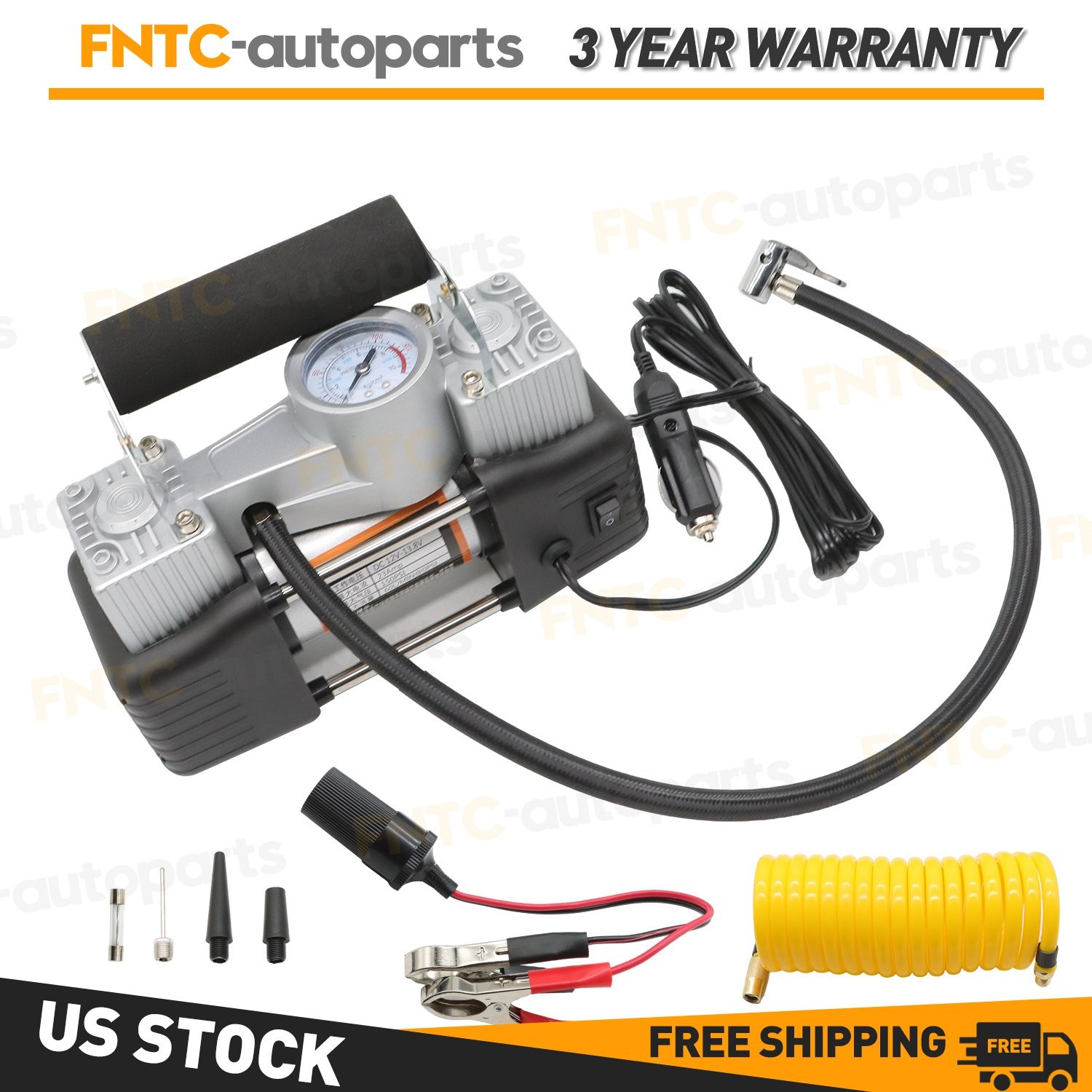 Portable Heavy Duty Air Compressor Car Tire Inflator Electric Pump Auto 12V