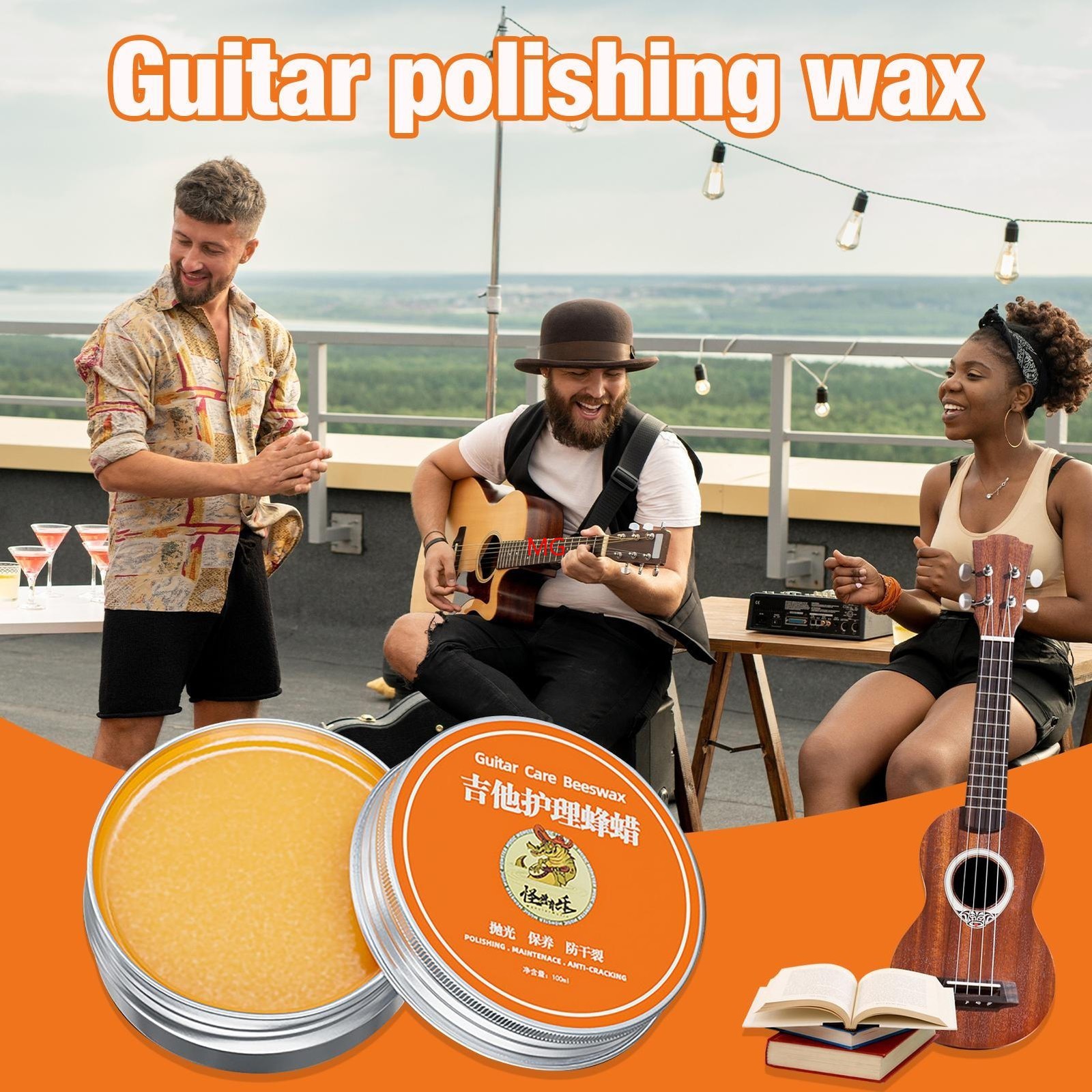 100ml Guitar Polish Wax & Cleaner Anti Crack Instrument Cleaning Care Set New