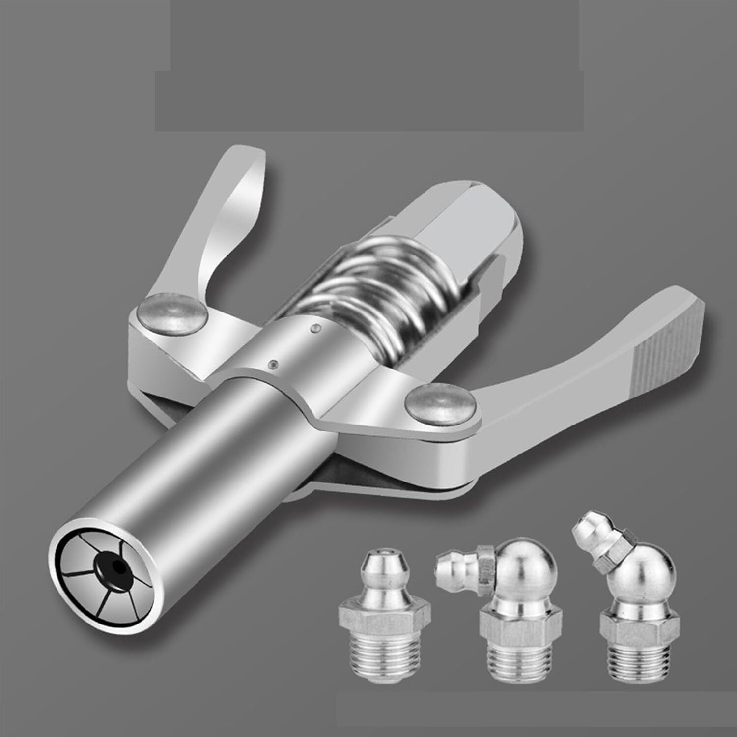 Grease Gun Coupler Double Handle High Pressure Quick Release Lock Oil Nozzles