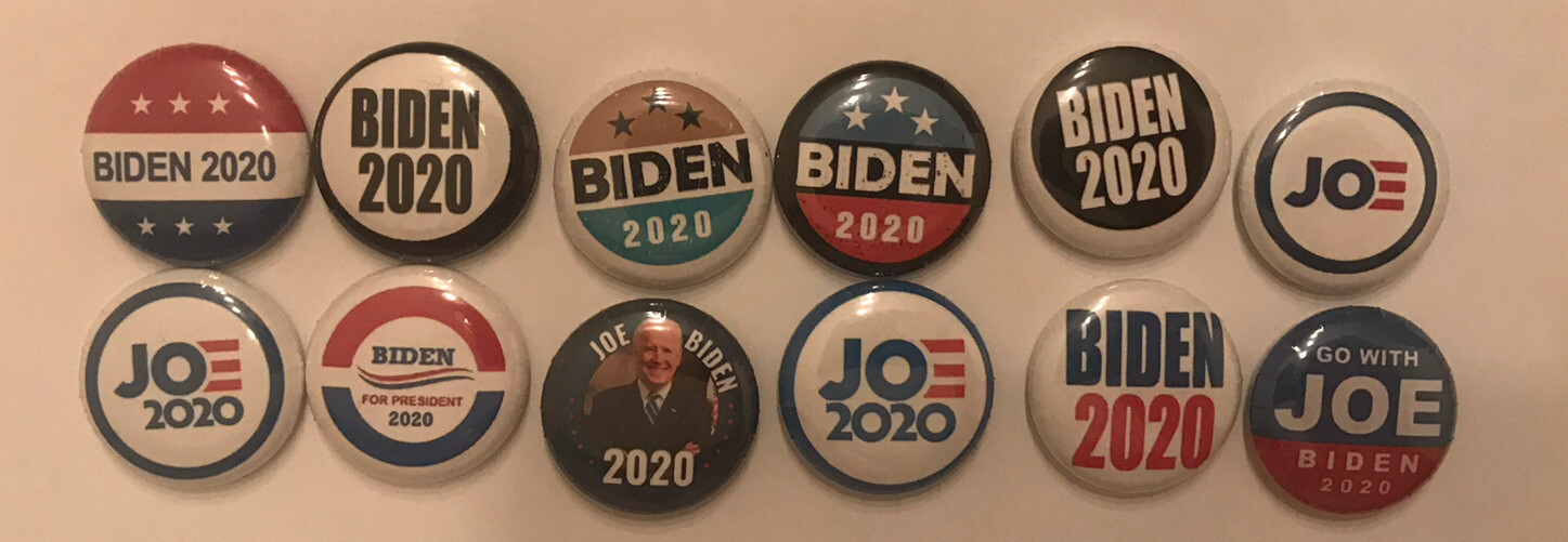 2020 Biden Joe President Campaign Pin Lot Pins One Inch  12 Button Lot Pin back