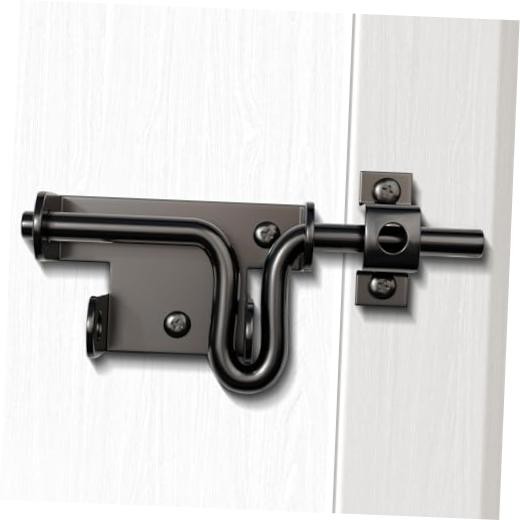 Slide Bolt Gate Latch for Wooden Fence, Heavy Duty Black Sliding Barn Door 1 PC