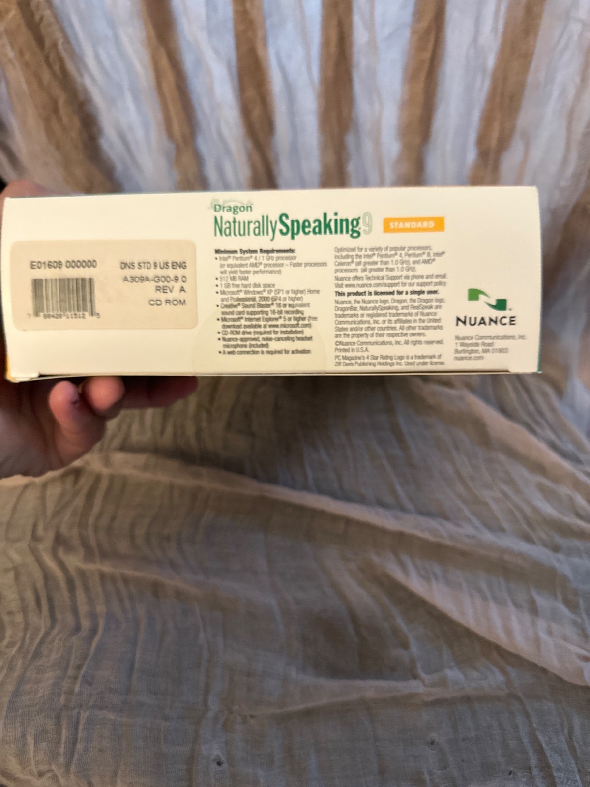 Dragon Naturally Speaking 9 Standard SPEECH RECOGNITION SOFTWARE NOS NEVER OPEN
