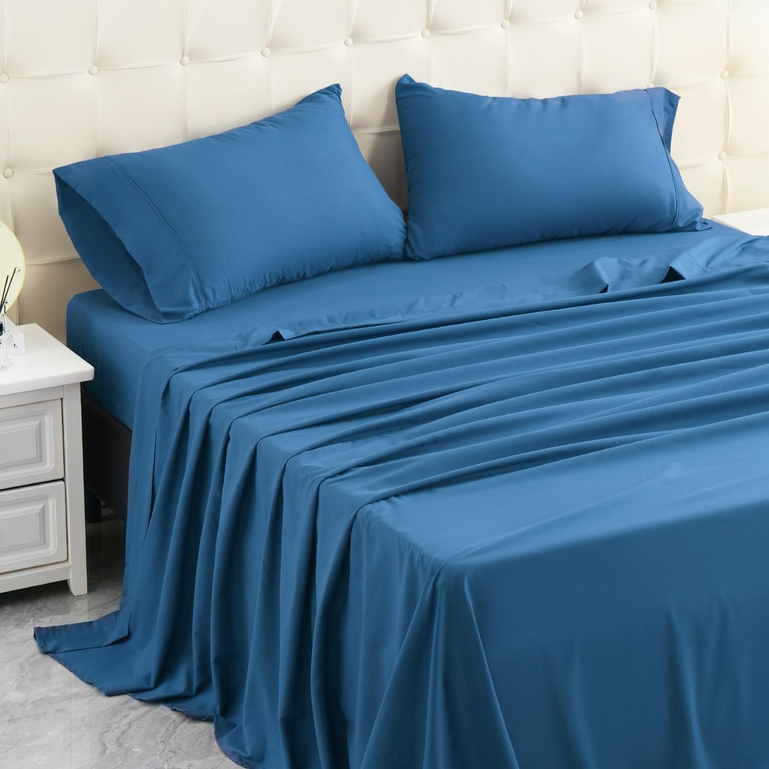 Full Bed Sheets Set Soft Breathable Bedding Sheet Set Sheets Set W/ 16" Deep