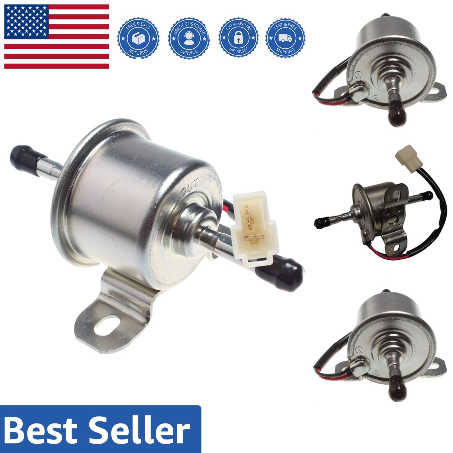 Kubota Electric Fuel Pump - Quality Metal Construct, Fits Multiple Models