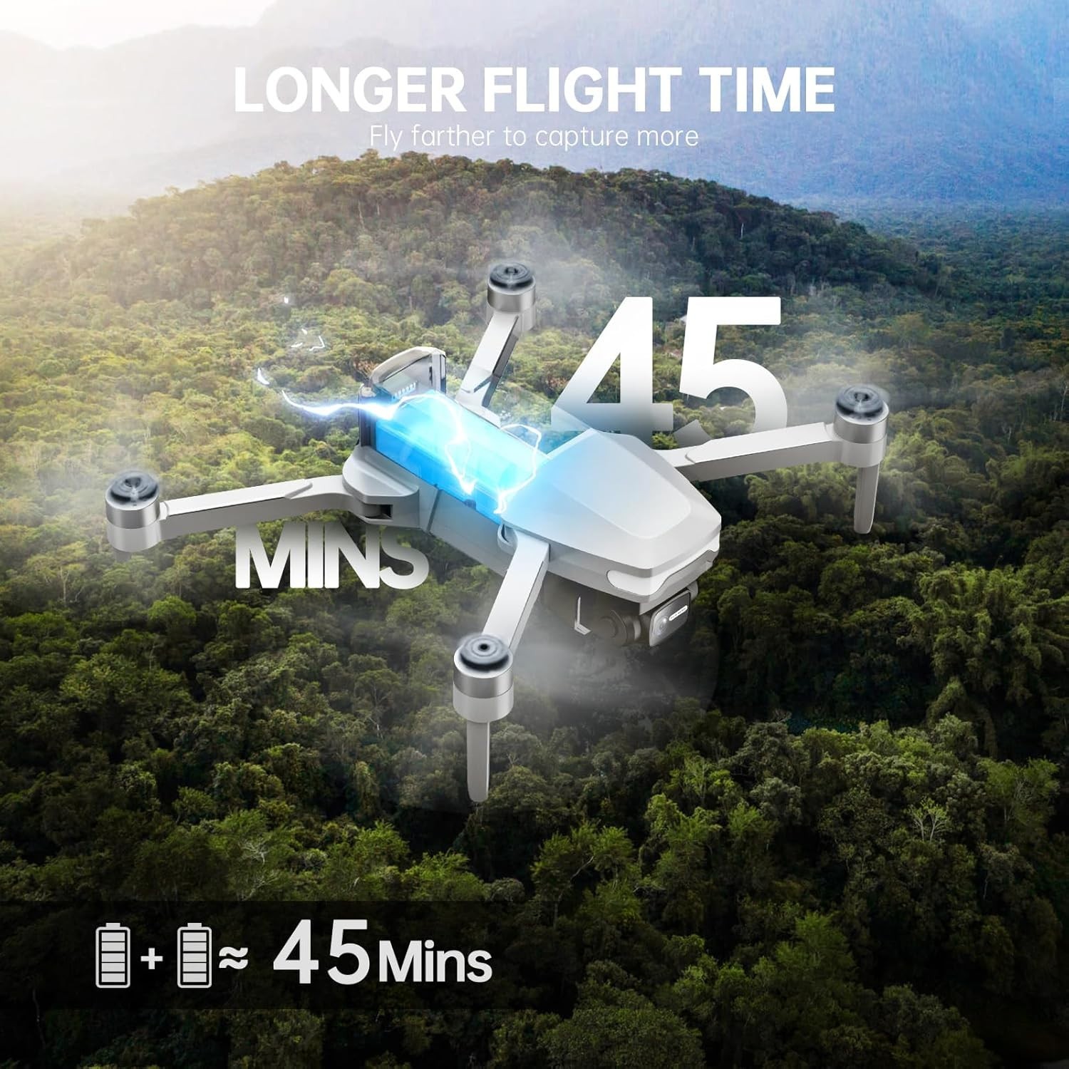 Foldable 4K Camera Drone for Adults with App Control, GPS, 40-45 Min Flight