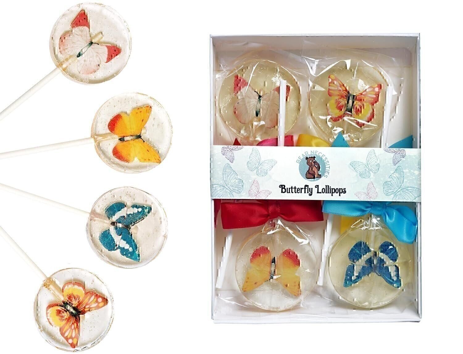 Bear Necessities Gourmet Lollipops - Butterfly Lollipops - Large Assorted...
