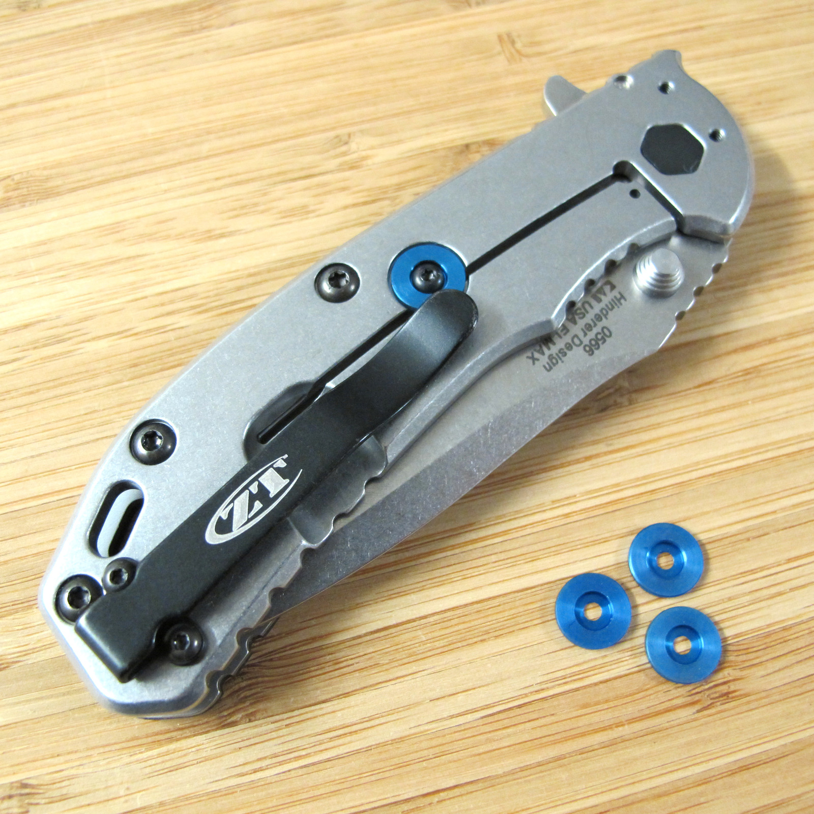 Zero Tolerance ZT0392 566 560 ZT Knife Titanium Lock Bar Stabilizer Washer BLUE