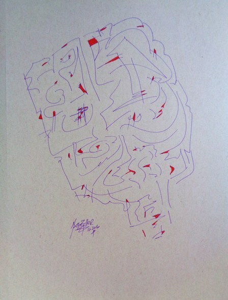Matt Zedler Original | Drawing  | #B109 | 1 of 1 | 9 x 12" | Colored Ink | $150