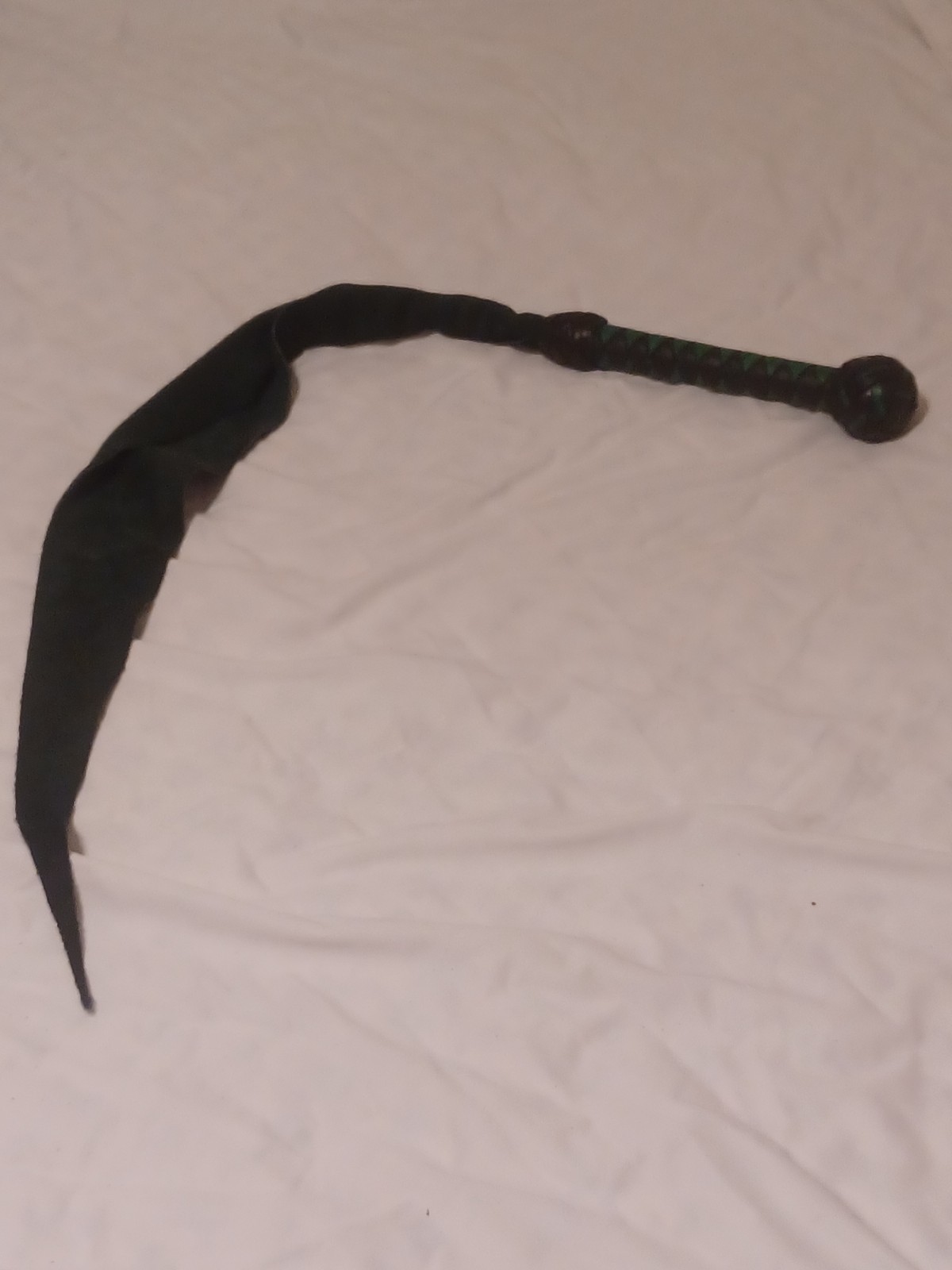 Green Suede Leather Dragon Tail Flogger Whip BDSM