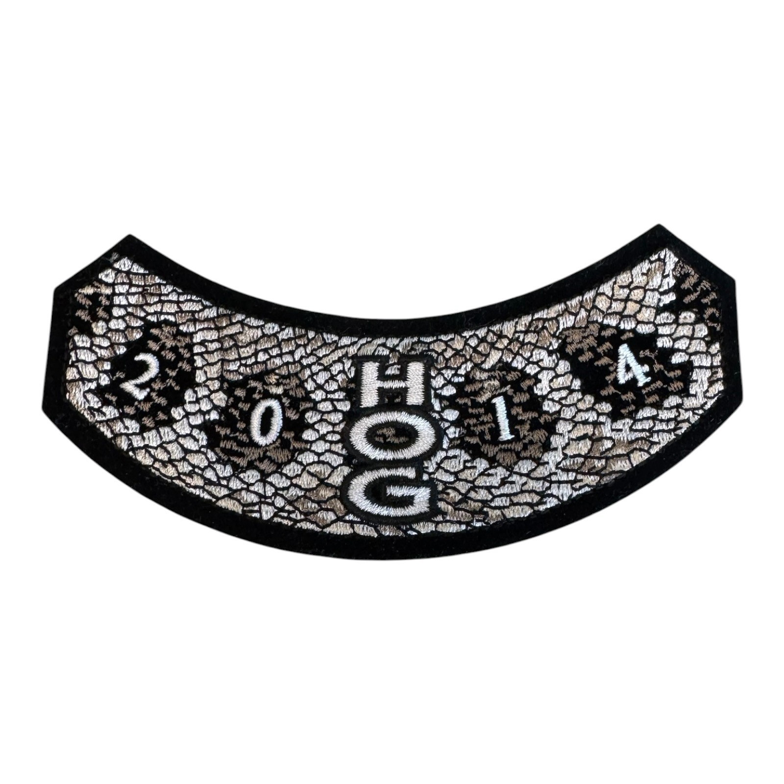 2014 Harley Davidson Owners Group HOG Annual Membership Rocker Patch Snakeskin
