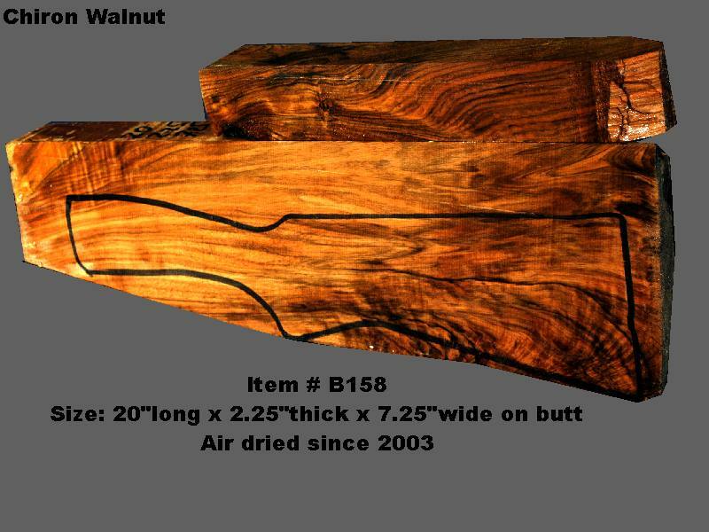 TURKISH  WALNUT SHOTGUN GUN-STOCK BLANK (ITEM#B158) CHIRON WALNUT