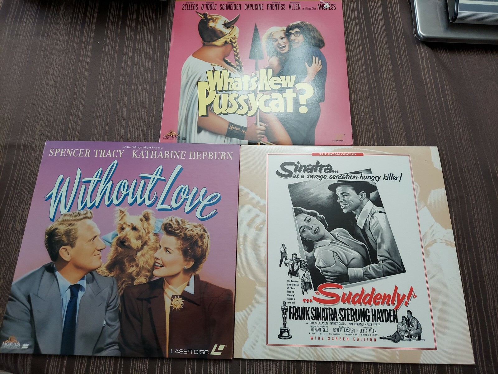 (3) Laserdiscs- Without Love, Suddenly & What's New Pussycat.