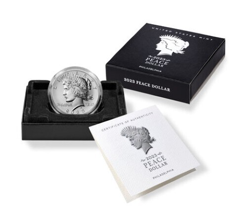 2023-P SILVER PEACE DOLLAR UNCIRCULATED IN OGP WITH COA "23XH" IN STOCK (SD092)