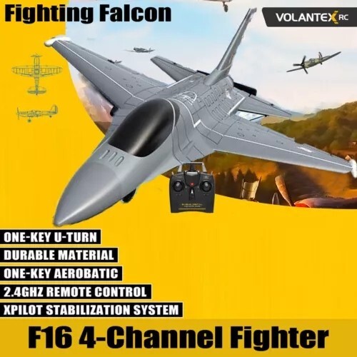 US VOLANTEX F16 Fighter 2.4GHz 4CH RC Plane Aircraft 6Axis Gyro RTF Stunt Glider