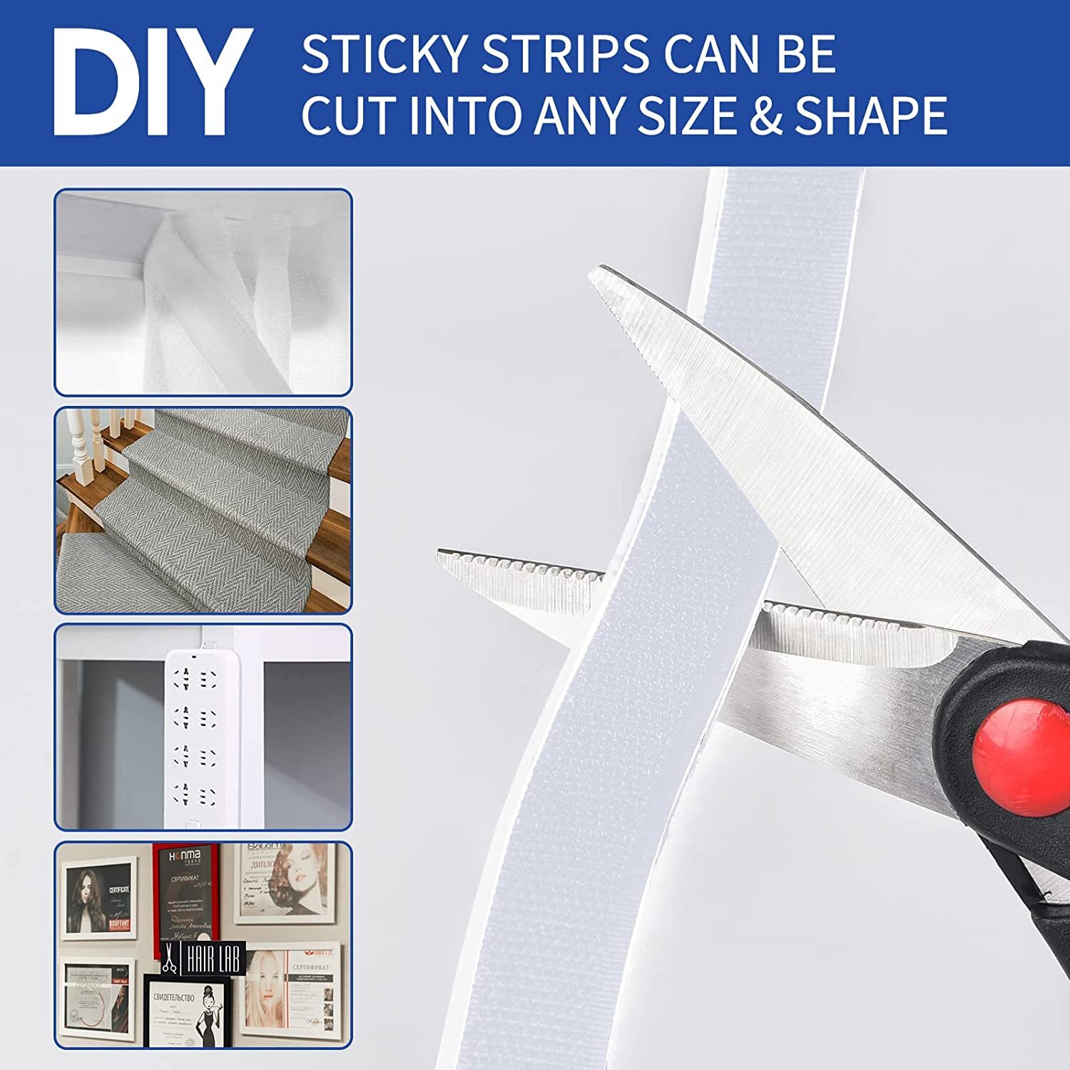 16Ft Self Adhesive Tape Hook and Loop Fastener Extra Sticky Back USA 1/2/3 PCS
