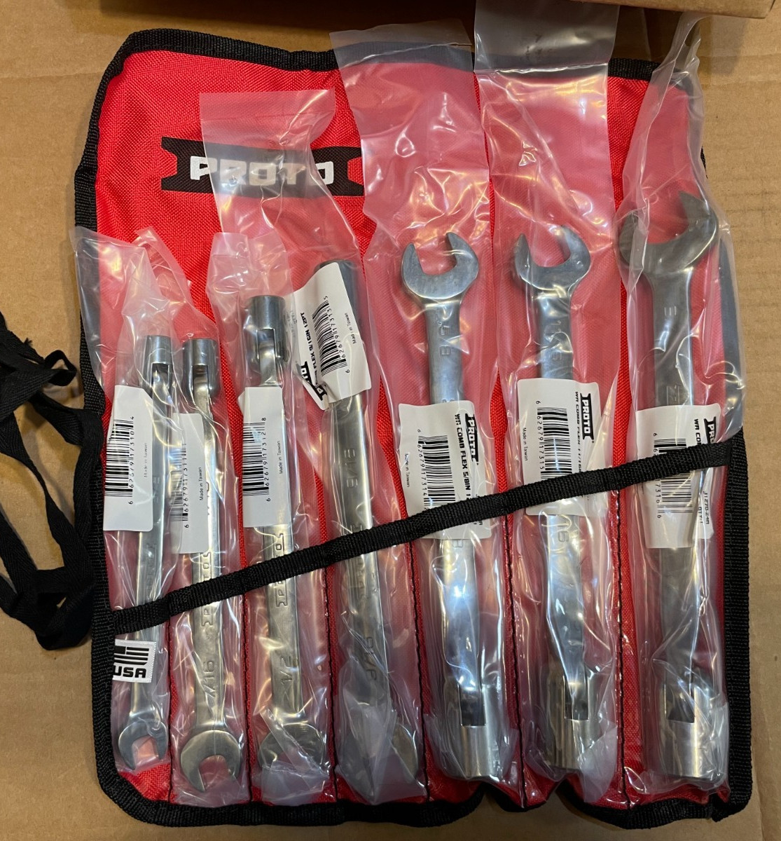 Proto J1270A 7 Piece 12 Point Satin Finish Alloy Steel Flex Head Wrench Set