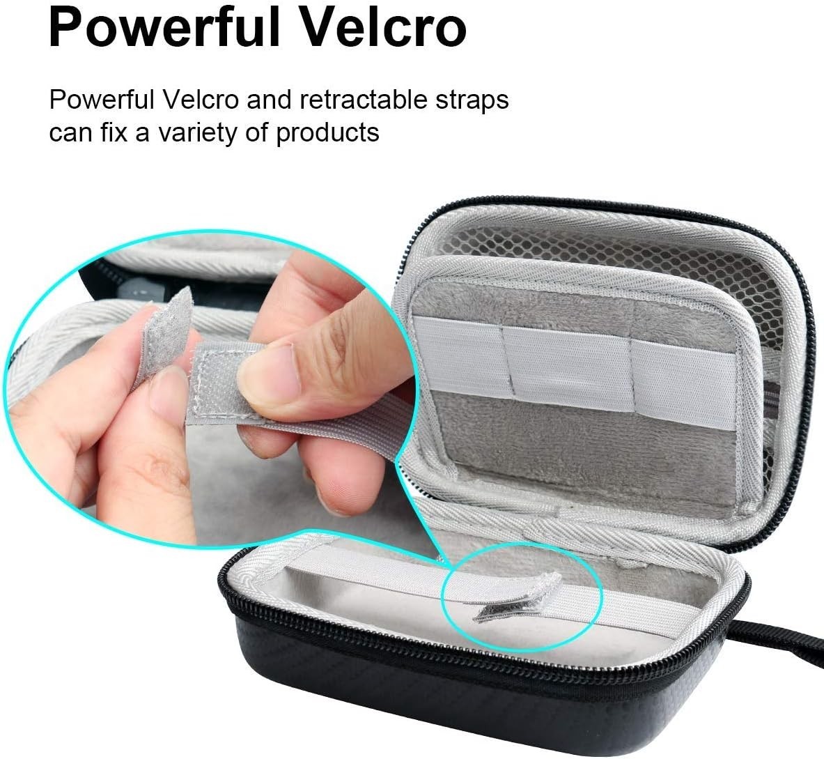 Water-Resistant Carrying Case with Carabiner for Carson Microscopes - Grey/Black