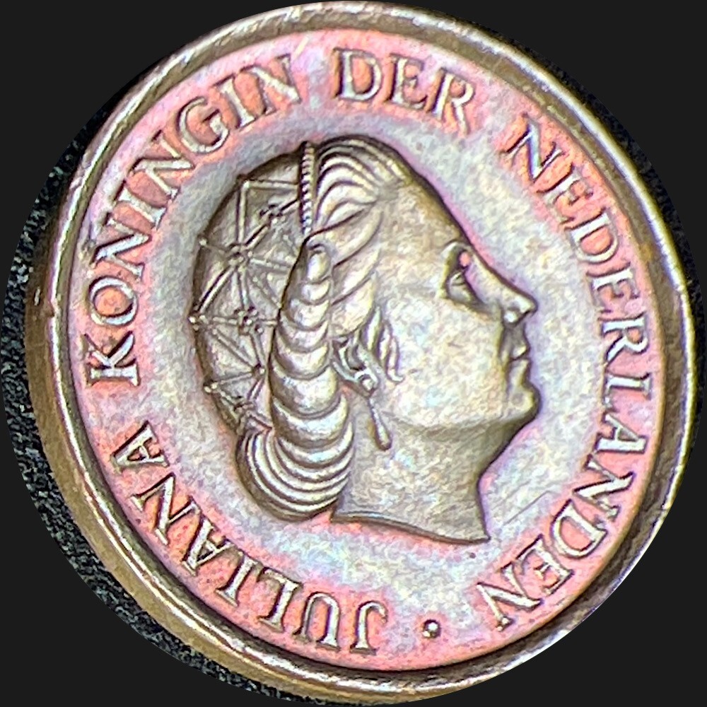 Rainbow Toner 1980 Nederlanden 5 Cents - Juliana 1950-1980 Bronze KM#181 C497