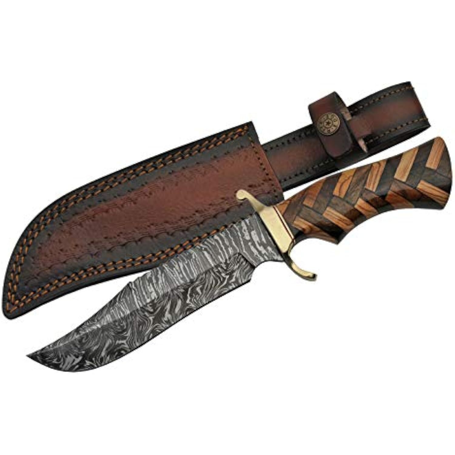 SZCO Supplies 12" Braided Saw Back Damascus Hunter