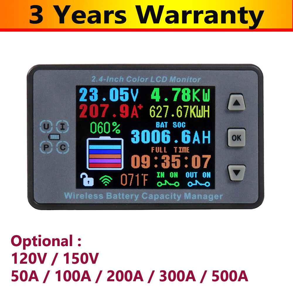 120V / 500V Voltage Current Meter Battery Capacity Manager VAC8810F 2.4" LCD New