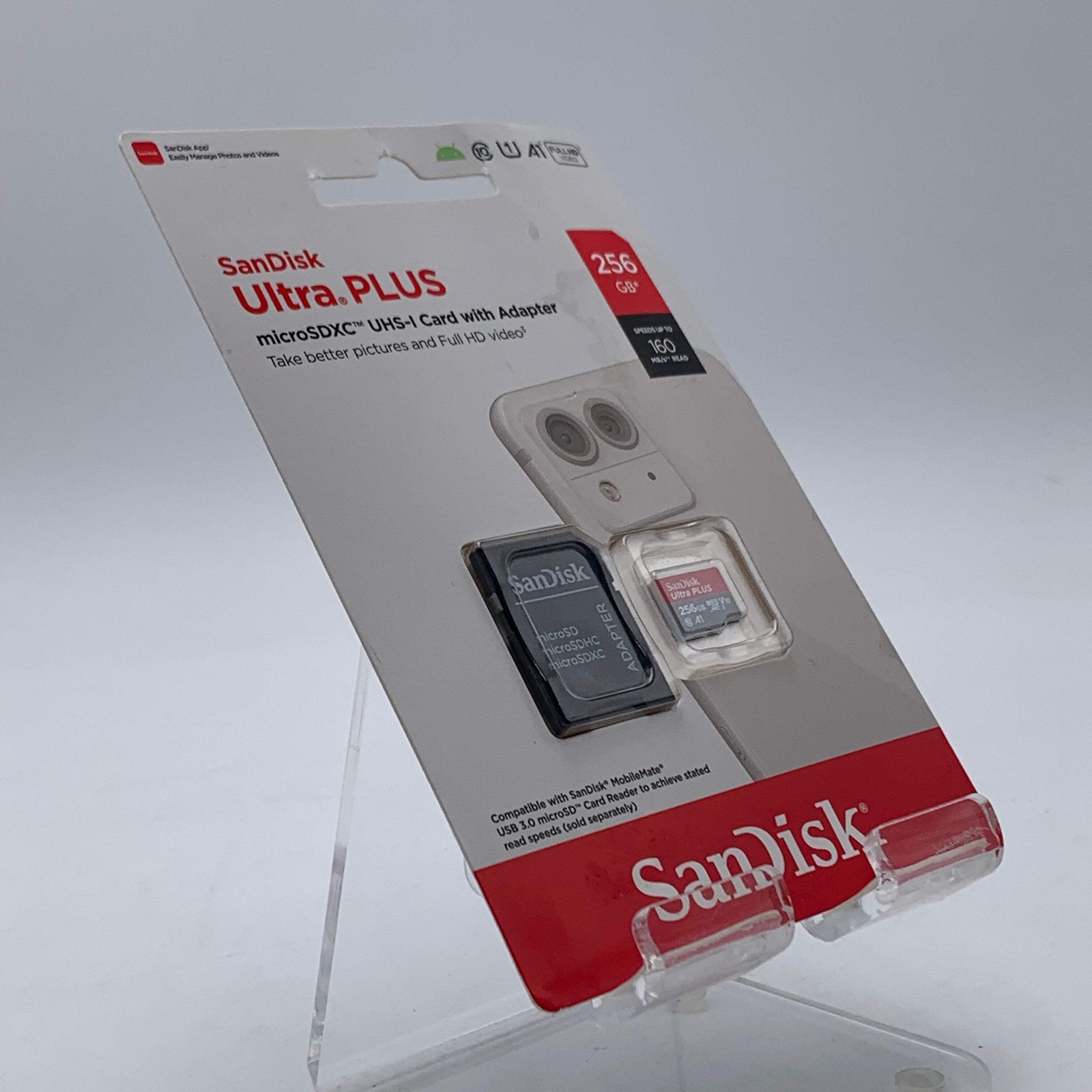 SanDisk Ultra PLUS 256GB microSDXC UHS-I Memory Card with Adapter