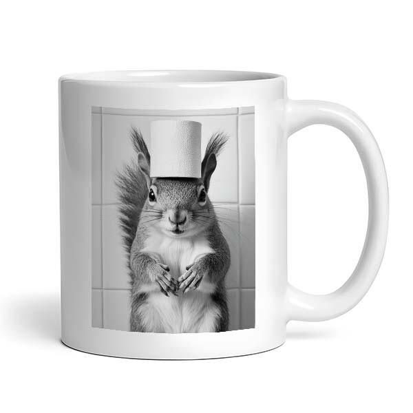 Squirrel With Toilet Paper On Head #1 - Cute Funny Bathroom Animals - Mug