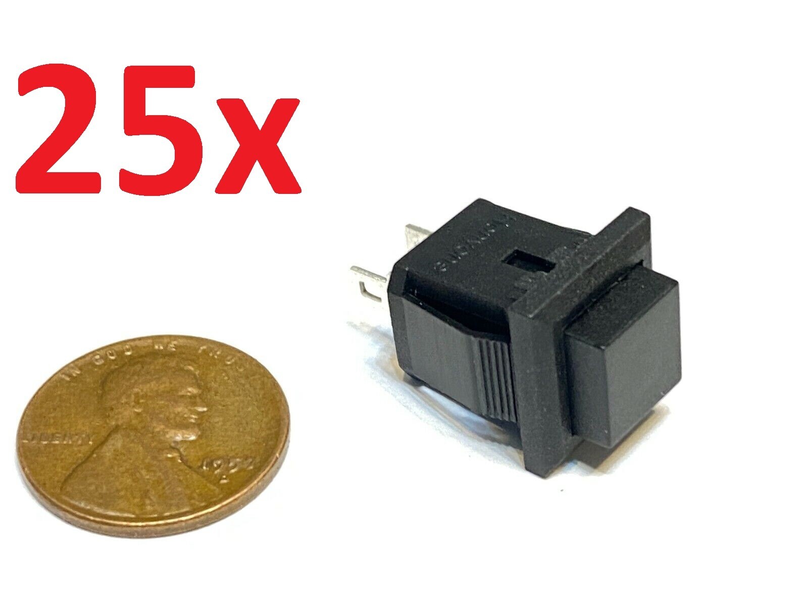 25x Square black push button switch 12mm  momentary ds-430 N/O normally open A36
