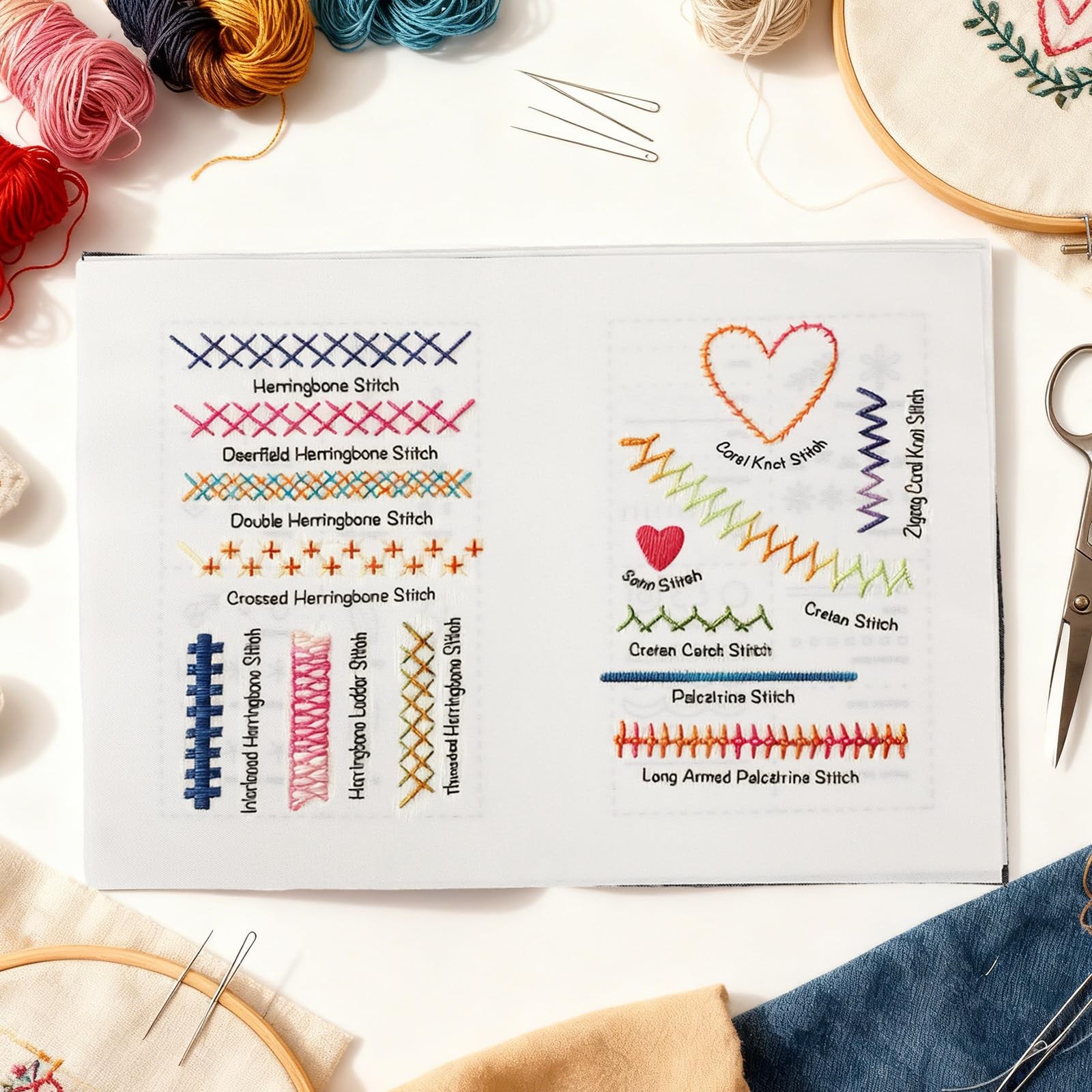 2026 New Embroidery Stitch Book A4 (21cm x 29.7cm or 8.3in x 11.7in), Yellow