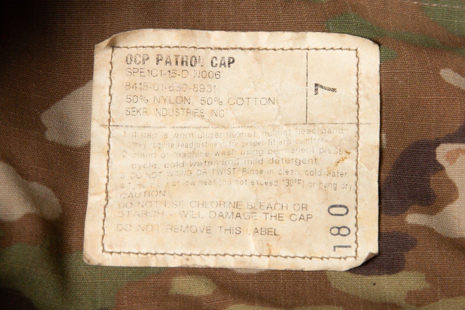 USGI OCP Patrol Cap Specialist Pin Size 7