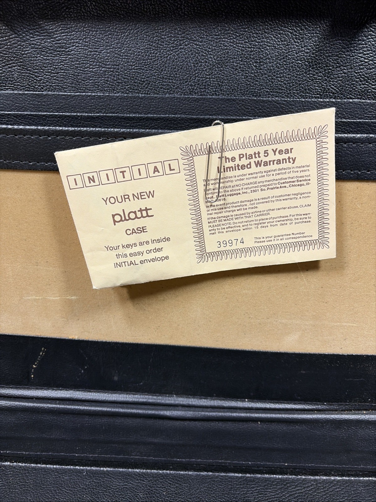 NOS PLATT Hard Plastic Briefcase / Attache Case Keys Included Nice HARD Case