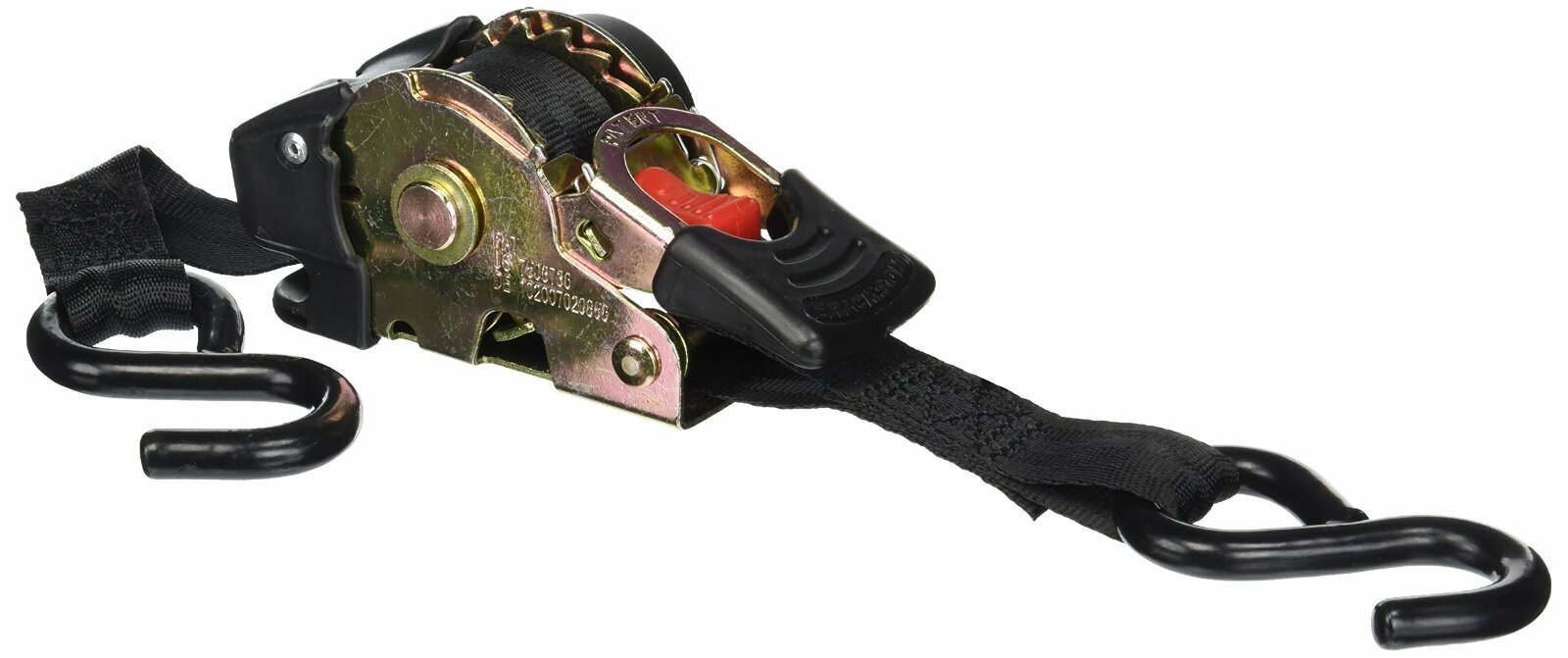 Erickson 34420 Pro Series Black 1" x 6' Retractable Ratcheting Tie-Down Strap, 4