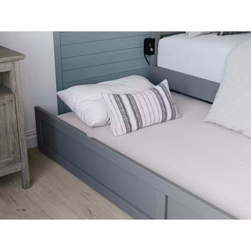 Island Grey Roll Out Twin Trundle with Roller Wheels