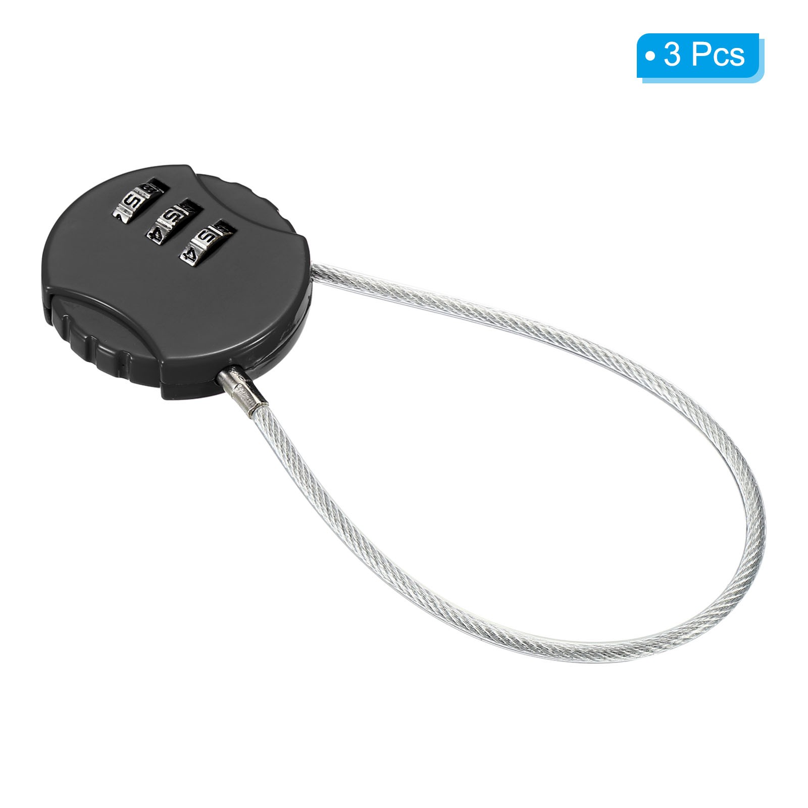 3Pcs 7.8" Small Combination Lock 3 Digit Padlock