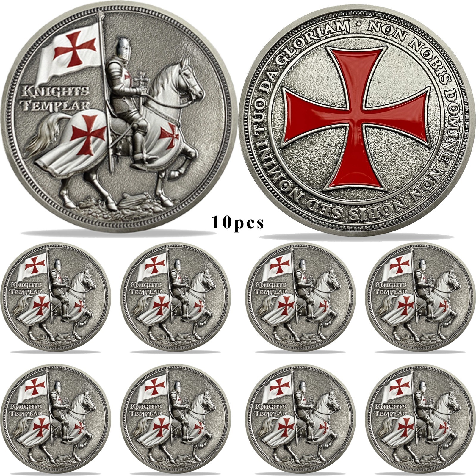 10Pcs Knights Templar Christian Challenge Coin Put On The Full Armor of God Coin