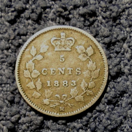 CANADA 1883H 5 CENTS SILVER COIN KM # 2