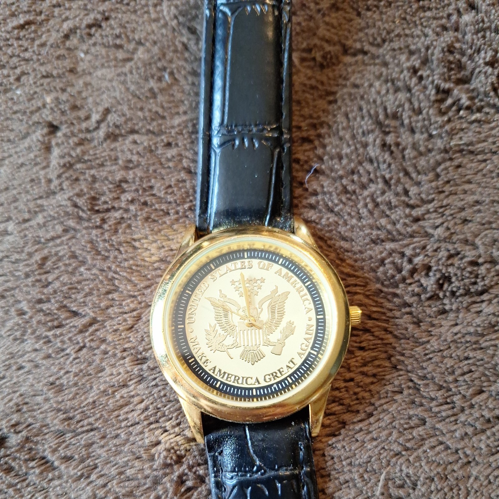 Gold Toned USA Make America Great Again Donald J Trump 45th President Watch