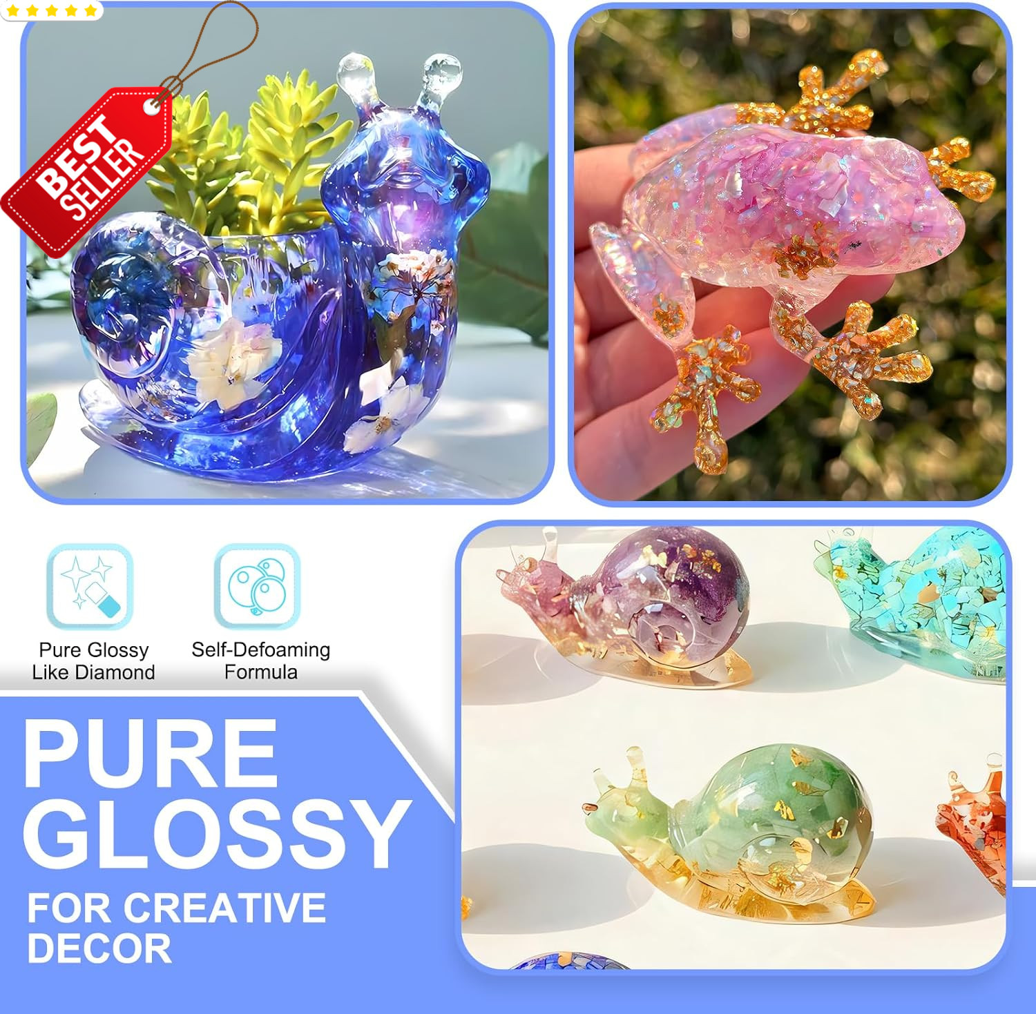 2 Gallon Epoxy Resin Kit Crystal Clear Self Leveling for Wood Art Jewelry US